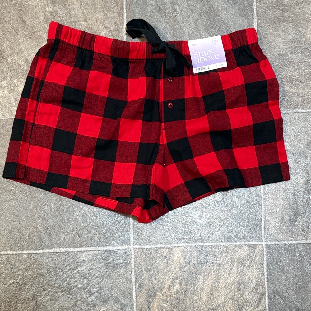 Shorts Stars Above Red and Black Checkered